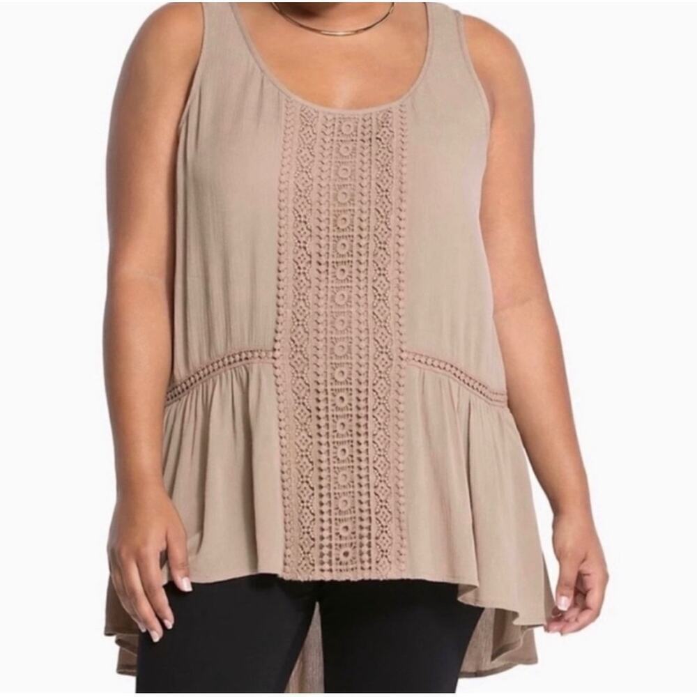 Torrid NWT Gauzy Crochet Tank